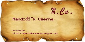 Mandzák Cserne névjegykártya